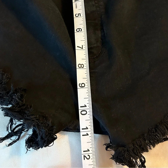 KanCan Shorts Women 9/28 Cut-Off Faded Black Distressed Stretch Denim High Rise - Picture 8 of 9
